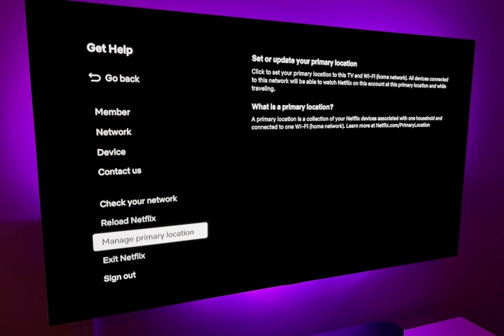 A The Netflix manage primary location selection for how to set the primary location.