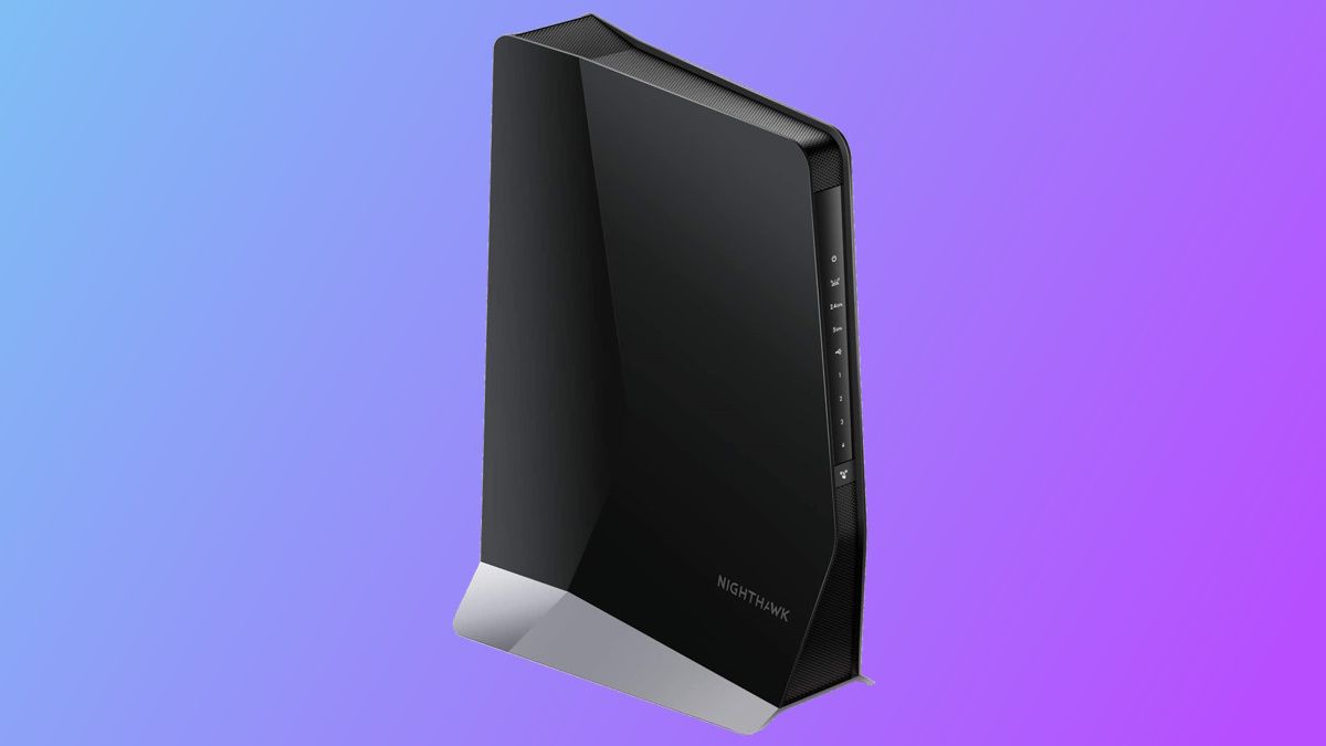 netgear nighthawk on purple background