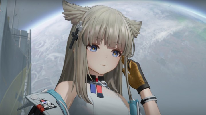 Cat eared woman talking into headset in Arknights Endfield