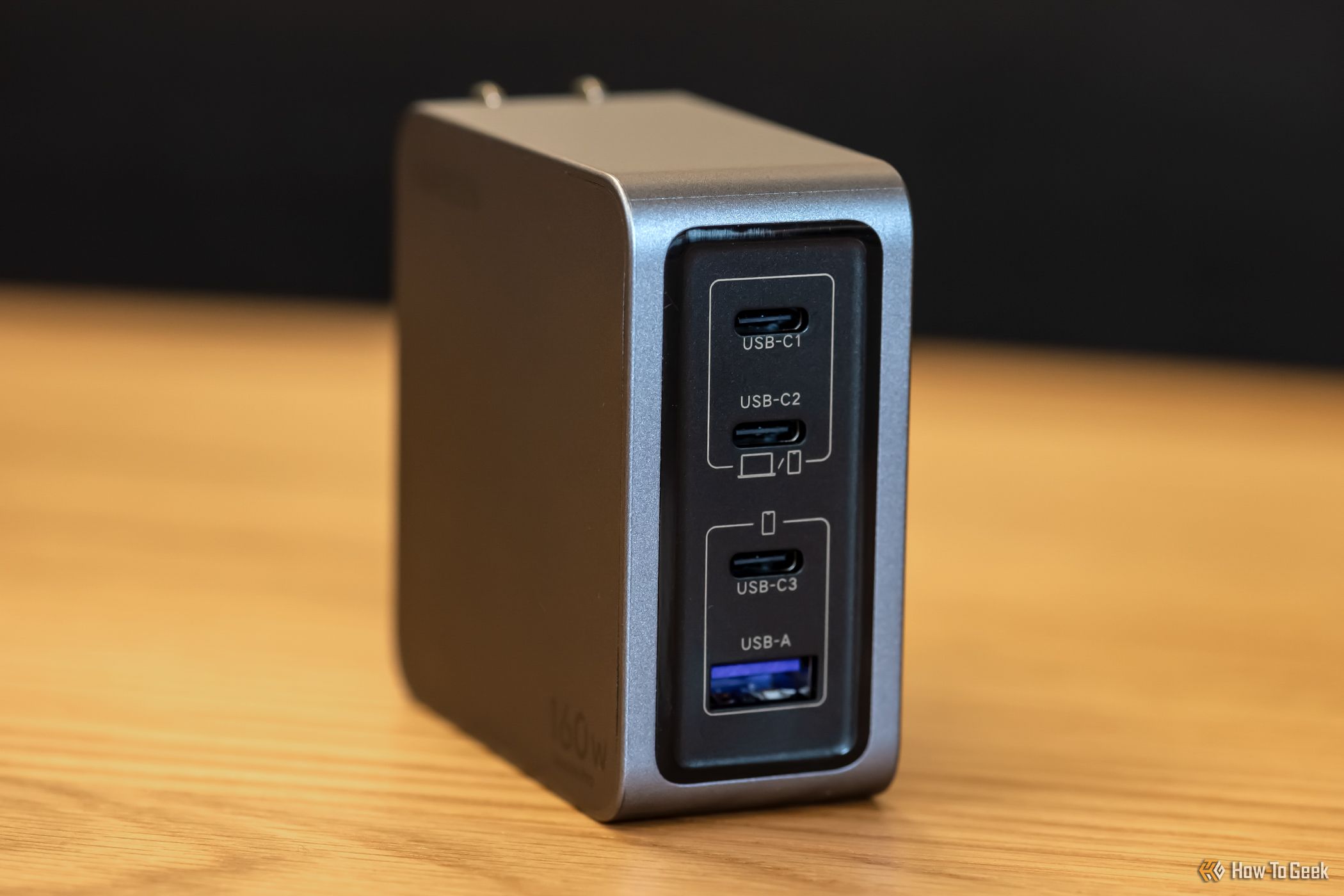 Ports on the Ugreen Nexode Pro 160W 4-Port GaN Wall Charger