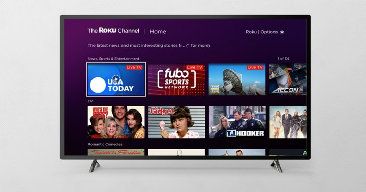 A picture of the Roku Channel on a Roku TV.