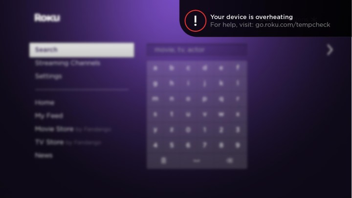 Roku overheating message.