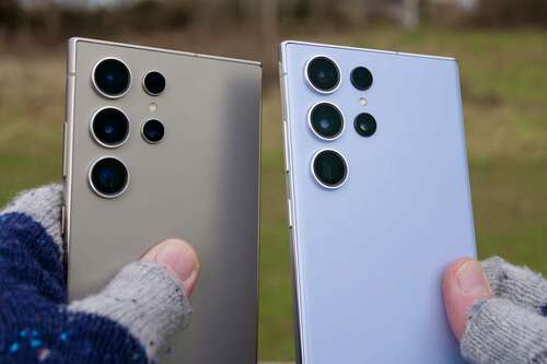 The Galaxy S23 Ultra and Galaxy S24 Ultra's camera modules.