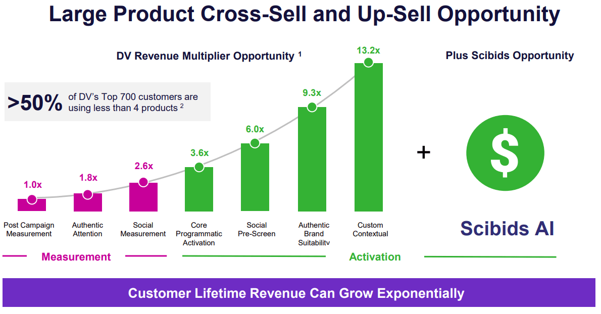 A summary of the various products and up-sell opportunity for DoubleVerify