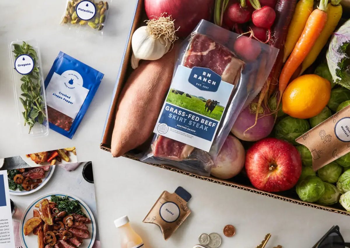 Blue Apron ingredients on table