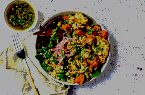 veggie bowl on table