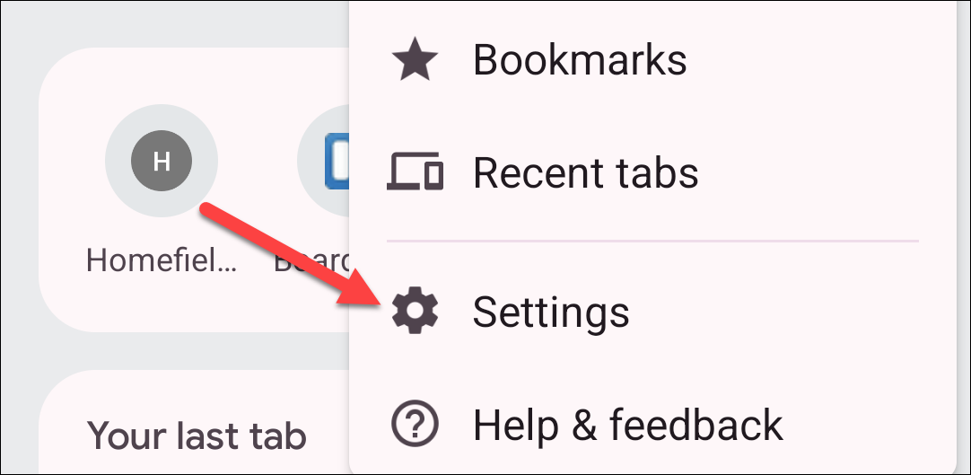 Chrome Settings menu.