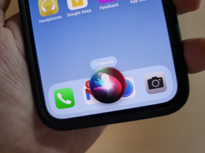 Siri in action on an iPhone.