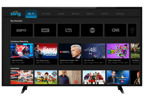 sling tv big screen tv