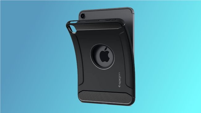 Spigen Rugged Armor on blue background