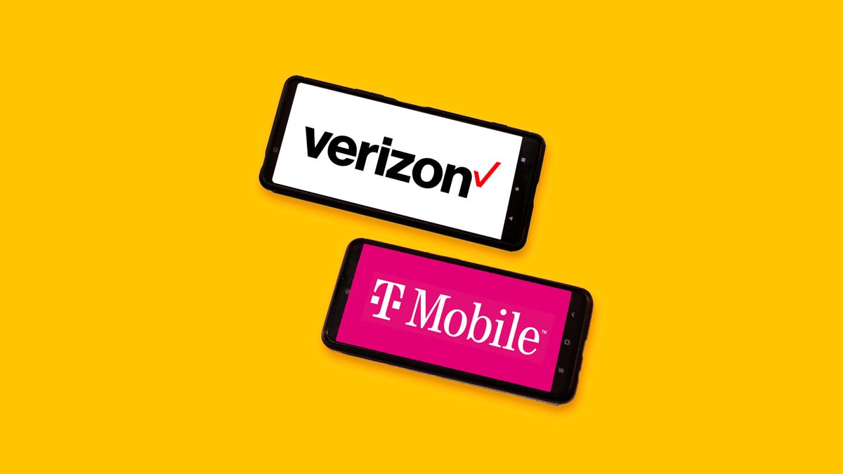 Verizon and T-Mobile logos on phones