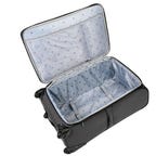 Gray Skyline Softside Carry On Spinner suitcase with open front