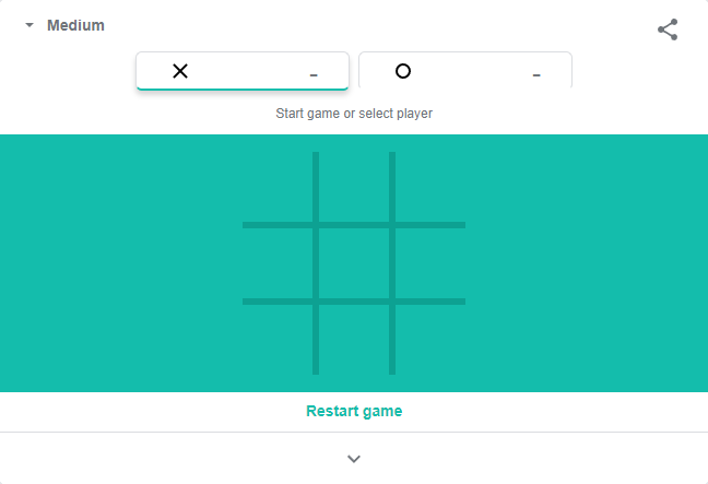 Google tic-tac-toe game.