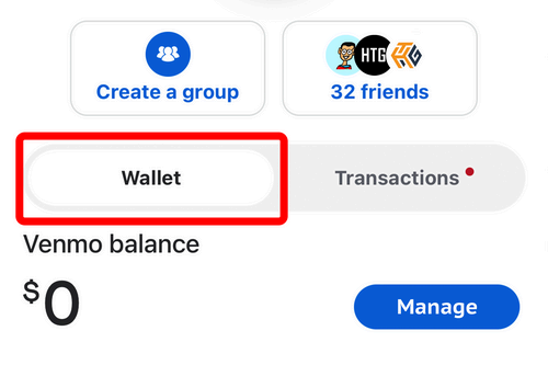 Entering the 'Wallet' section of the Venmo app.