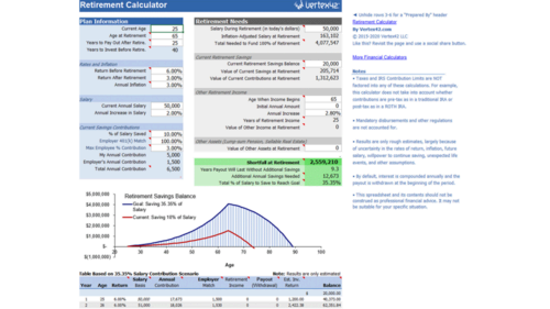 vertexx42 retirement calculator