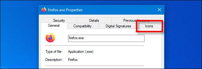 In the EXE Properties window on Windows 10, click the special IconViewer 