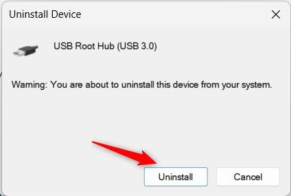 Windows 11 Uninstall Pop-Up Warning window highlighting Uninstall button. 