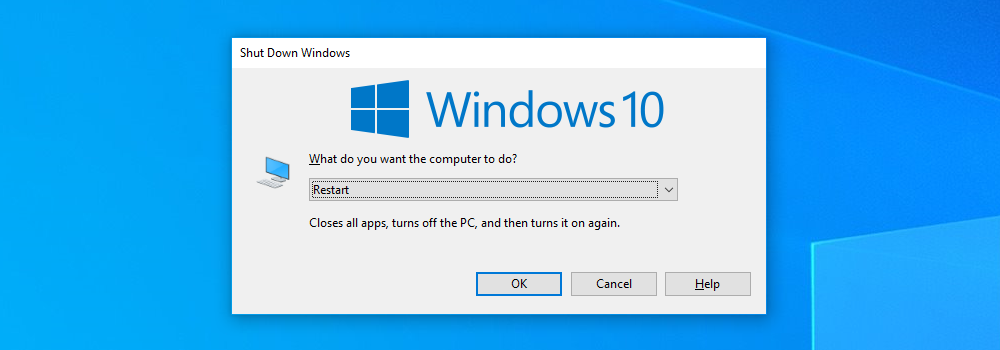 Press Alt+F4 to force close an app. If you press Alt+F4 while the desktop is selected, you'll see a 'Shut Down Windows' window appear. 