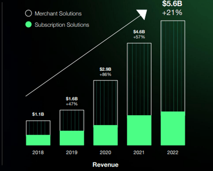 Shopify revenue by segment.