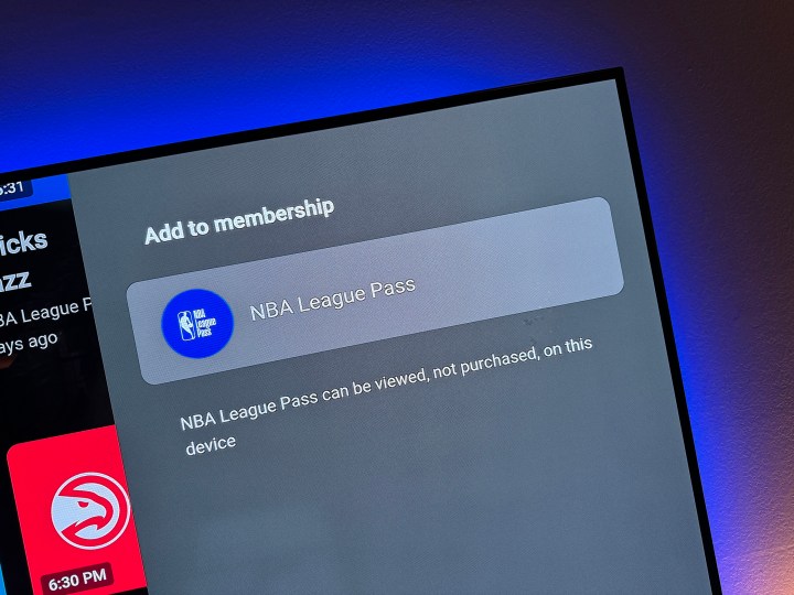 NBA League Pass on YouTube TV.
