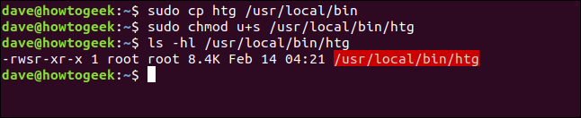 sudo cp htg /usr/local/bin in a terminal window