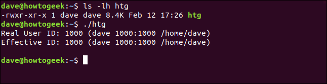 ls -lh htg in a terminal window