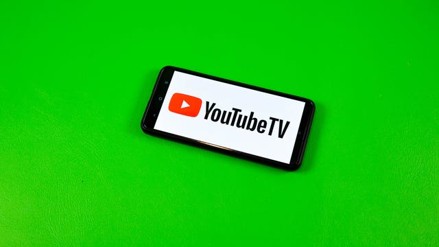 YouTube TV logo on a phone screen