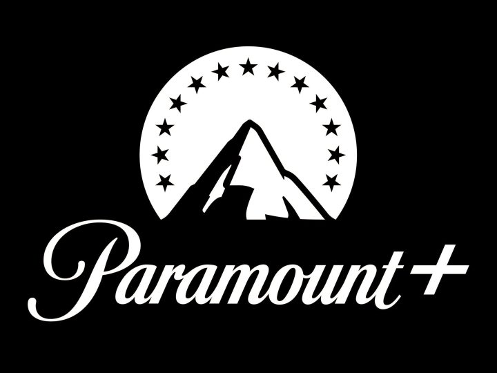Paramount Plus logo on a black background.