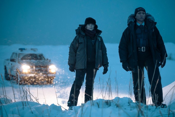 Jodie Foster and Kali Reis stand in the snow together in True Detective: Night Country.