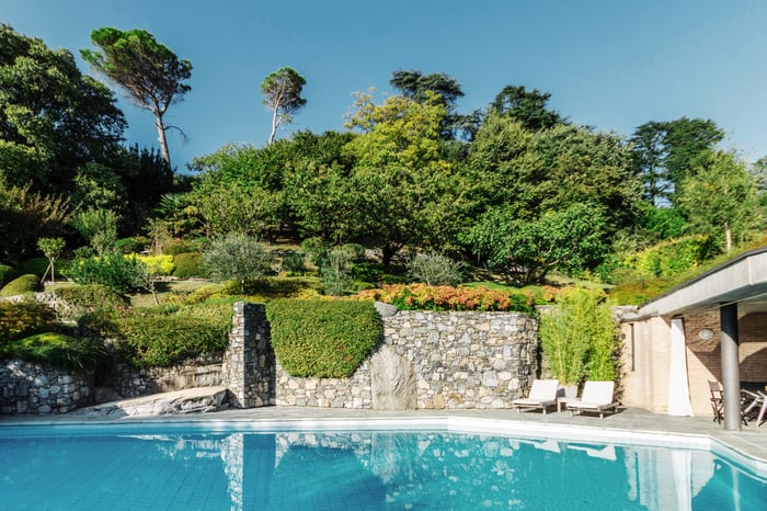 A pool at an Airbnb in Milan.