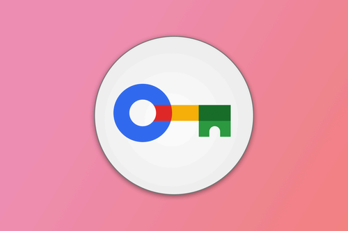 The Google Password Manager logo on a gradient background.