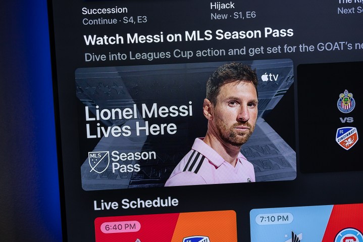 A Lionel Messi promo for MLS Season Pass on Apple TV.