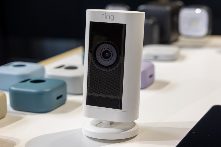 The Ring Stick Up Cam Pro on display the 2023 Amazon Fall Devices and Services event.