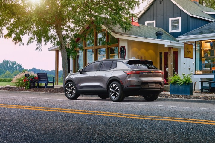 Rear three quarter view of the 2024 Chevrolet Equinox EV.