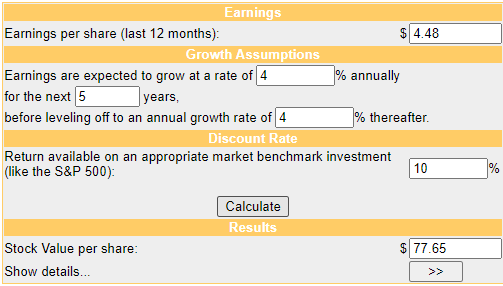 GIS fair stock value DCF calculation