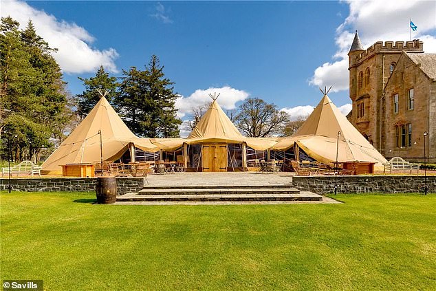 Additional accommodation includes a lodge and two apartments, along with the tipi area in the garden