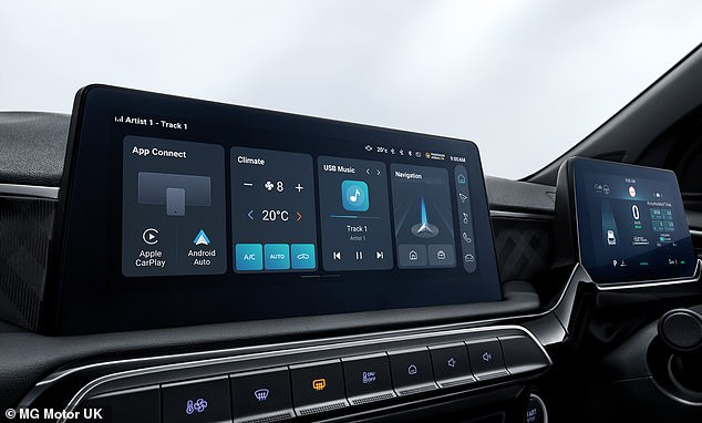 Even the cheapest entry-spec models come with this pair of raised displays - the the digital instrument cluster (right) is 7 inches, while the main infotainment screen is just under 11