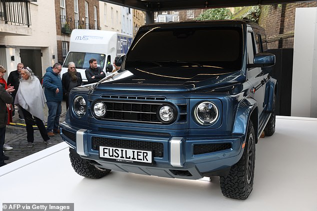 The new Ineos Fusilier pictured at the media event for it's unveiling outside the Grenadier public House in London on Friday