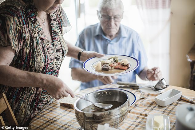 Divorced grown-up children can sometimes overstay their welcome after being forced by money worries into moving back in with elderly parents (picture posed by models)