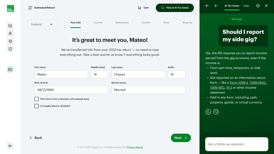 H&R Block AI Tax Assist