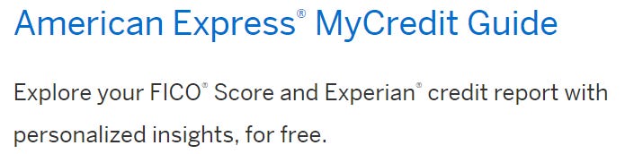 American Express MyCredit Guide