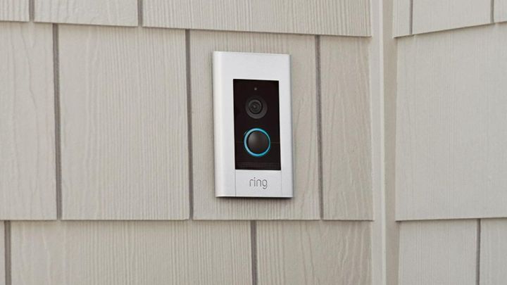 The Ring Elite installed on a wall.