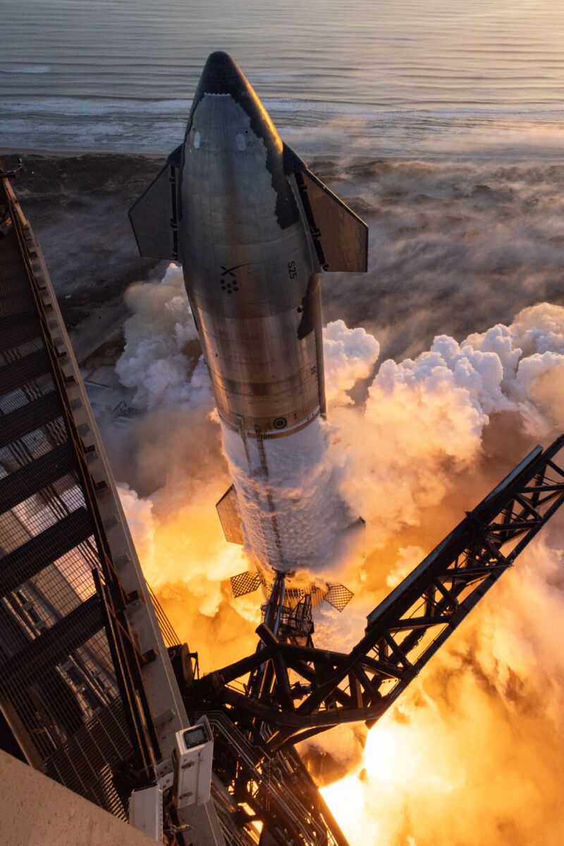 Starship launches on its second flight on November 18, 2023.