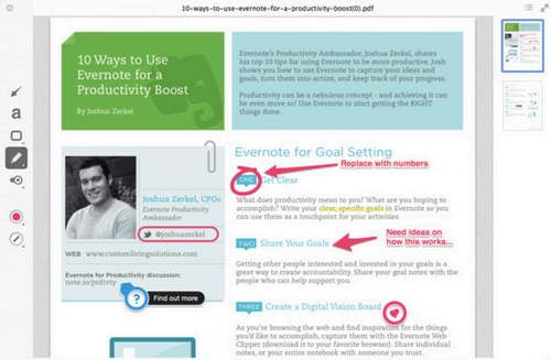 Evernote lets you annotate documents digitally.