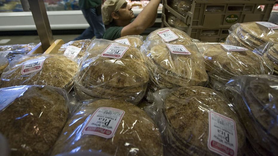 Piles of pita bread