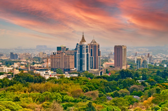 Aerial skyline view of Bengaluru