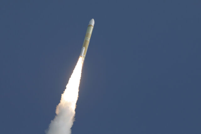 Two solid rocket boosters and two hydrogen-fueled LE-9 engines powered the H3 rocket into the sky over Tanegashima Island, Japan. 