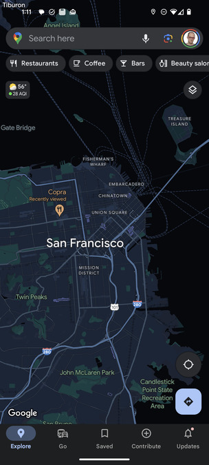 Google Maps Weather Widget dark mode