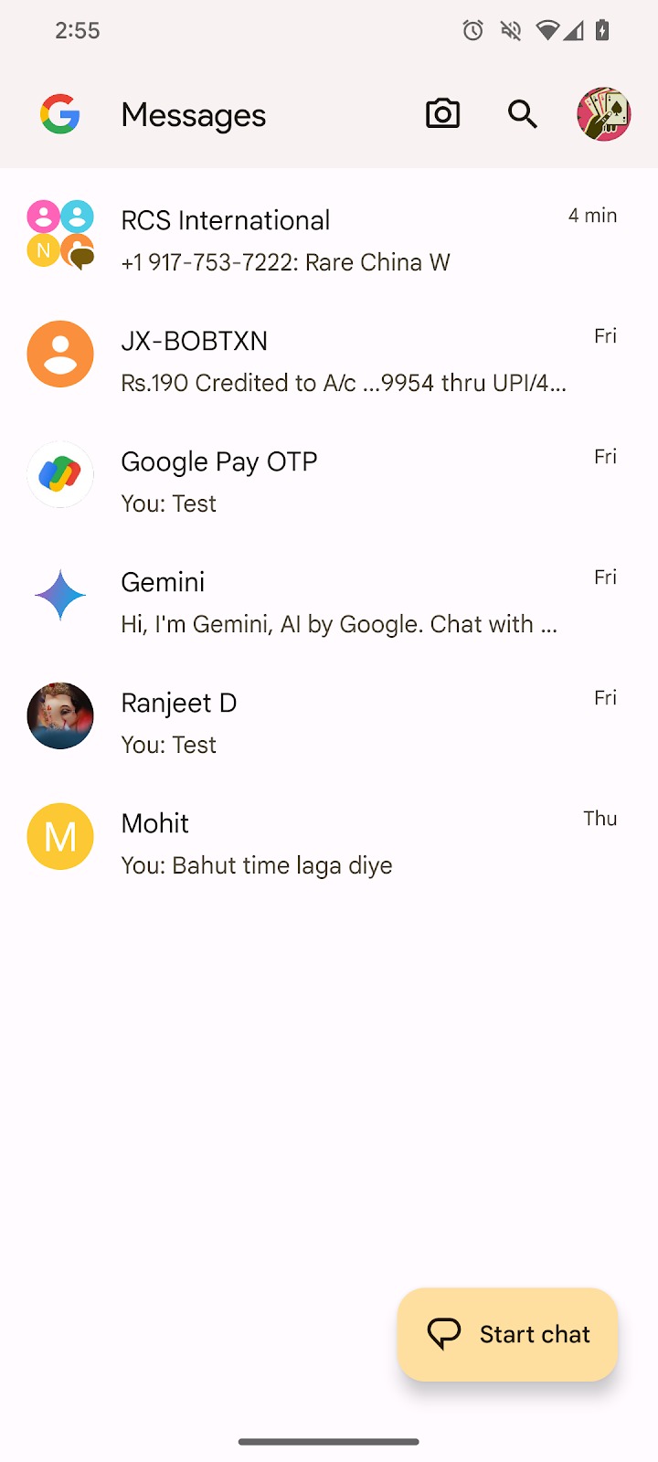 Google Messages Hide drafts 2