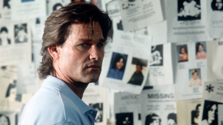 Kurt Russell with a bulletin board behind him in ‘Breakdown.’ 